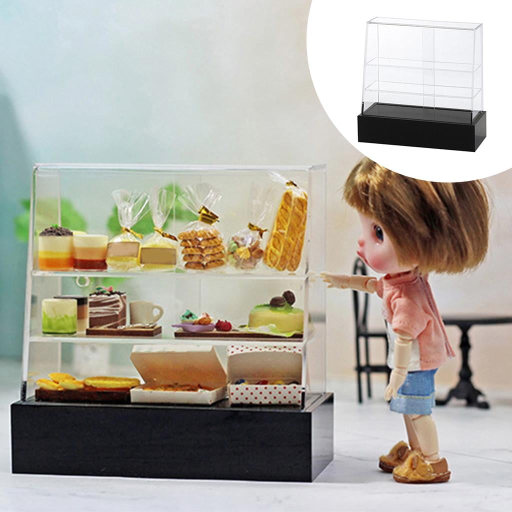 Vitrine à Gâteaux Miniature 1:12 Pour Maison De Poupée - 13x6.8x13.5cm - Étagère Boulangerie - Neuf Sans Marque