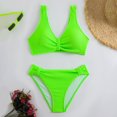 thumbnail image 7 of Women's Bikini Set Fashion Solid Color Two Piece Sexy Swimsuit with Removable Bra Pads No Underwire for Beach Vacation,Fluorescent Green,S, 7 of 7