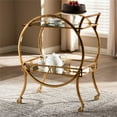 thumbnail image 3 of Baxton Studio Arsene Antique Gold Finished 2-Tier Mobile Bar Cart, 3 of 7