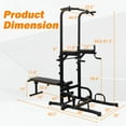 thumbnail image 2 of Power Tower Dip Station with Bench Pull Up Bar Stand, Adjustable Height Heavy Duty Multi-Function Fitness Training Equipment for Home Office Gym, 2 of 7