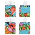 thumbnail image 2 of Kdxio Tropical Jungle Flamingo Print Tissue Box Cover,Square Decorative PU Leather Facial Paper Case Organizer Holder Dispenser for Bathroom,Night Stands,Desk,Car 5.2''X5.2''X5.2'', 2 of 8