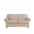 thumbnail image 2 of SureFit Ultimate Stretch Suede Sofa Slipcover, 3-Piece, Cement Beige T-Cushion Sofa Cover, 2 of 5