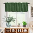thumbnail image 5 of 3 Piece Kitchen Curtains and Valances Set Dark Green Burlap Texture Cafe Curtains 24 Inch Length Farmhouse Vintage Green Valance & Tier Curtain for Living Room Bedroom Small Window 54"x18"+27"x24"*2, 5 of 6
