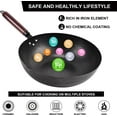 thumbnail image 3 of 12.8" Carbon Steel Wok-11Pcs Woks & Stir Fry Pans Wok Pan with Lid, No Chemical Coated Chinese Woks with 10 Cookware Accessories, Flat Bottom Wok for Electric, Induction,Gas Stoves, 3 of 7