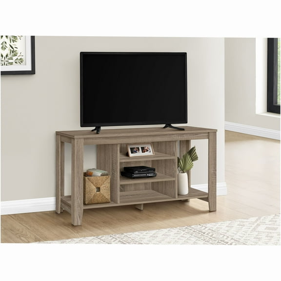 JERFIT 48 inch Taupe TV Stand with Storage Shelves, Media Console for Living Room & Bedroom, Modern Entertainment Center
