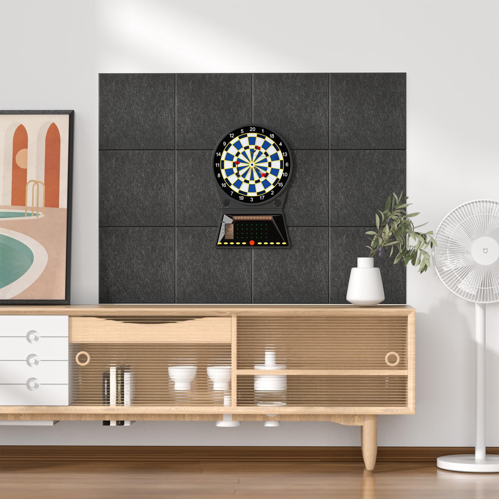 MaxGear Large Cork Board for Wall 48" x 36", 12 Pack Felt Wall Tiles with Pushpins, Dark Gray Bulletin Board, Pin Board Tack Board for Office, Home, Decoration