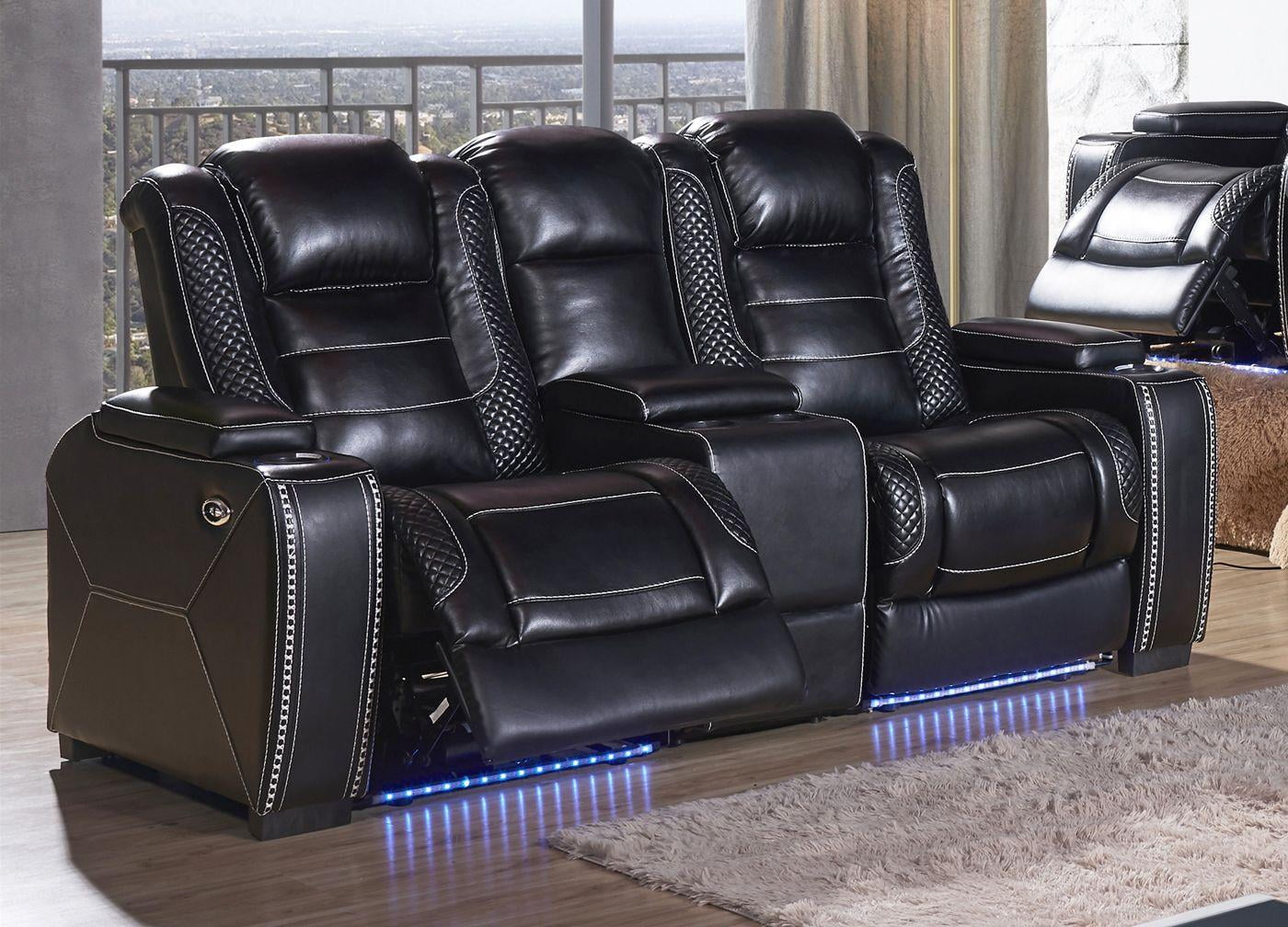 Black power reclining deals sofa