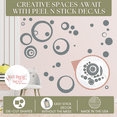 thumbnail image 3 of Wall Vinyl Sticker Decal Circles, Rings, Dots 25+pc 11in Large Home Decor, Storm Gray, 3 of 4