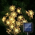 thumbnail image 1 of Morttic 6.5M 30LEDs Solar Powered Lotus Flower Fairy Twinkle String Lights for Outdoor Garden Christmas Decoration (2 Pack-Warm White), 1 of 10