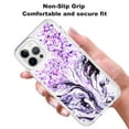 thumbnail image 3 of iPhone 12 Pro Case (6.1"), iPhone 12 Case, Rosebono Hybrid Bling Glitter Sparkle Epoxy Graphic Marble Colorful Silicone Skin Cover Armor Case for iPhone 12 Pro / iPhone 12 (Purple), 3 of 5