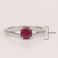 thumbnail image 5 of 0.85 Ctw Round Shape Ruby 925 Sterling Silver Solitaire Split Shank Women Engagement Ring, 5 of 7