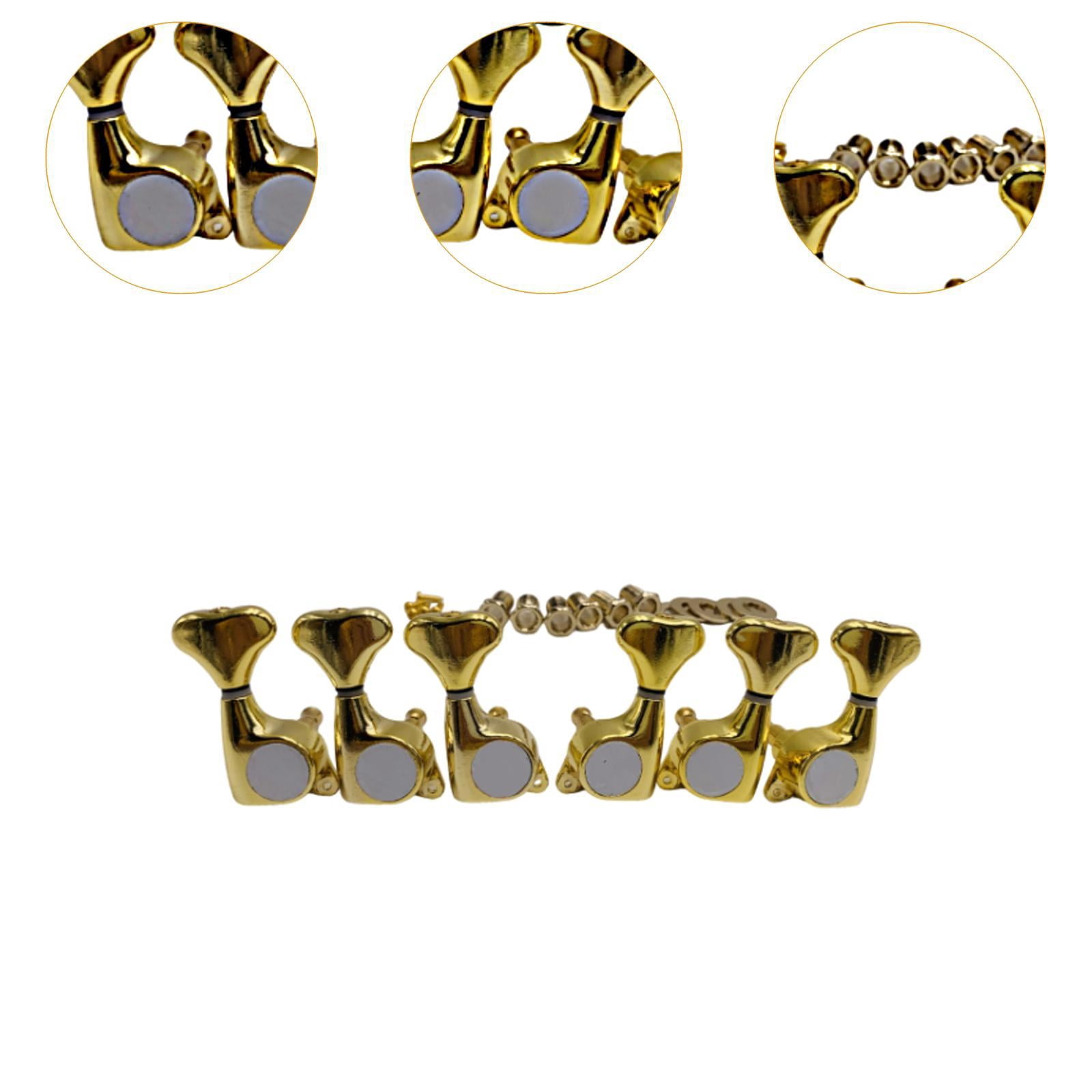 LeeQinersw 6 Pieces Guitar String Tuner Pegs Enclosed Tuner Head Replacement Wear Resistant
