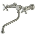 thumbnail image 2 of Kingston Brass Heritage Two-Handle 2-Hole Wall Mount Bathroom Faucet Matte Black Matte, 2 of 5