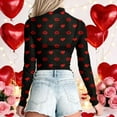 thumbnail image 5 of CAIXIA Valentine Mesh Long Sleeve Top Heart Print Womens Mesh Sheer Tops Crew Neck Summer Loose FIt Party Clubwear Shirts, 5 of 5
