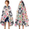 thumbnail image 3 of Boston Terrier Dog with Flower Hooded Bath Towel，60"x35" for Ages 3 To 12 Kids, Quick Dry Lightweight Soft Microfiber Hood Beach Towel Cover Up for Kids, 3 of 7