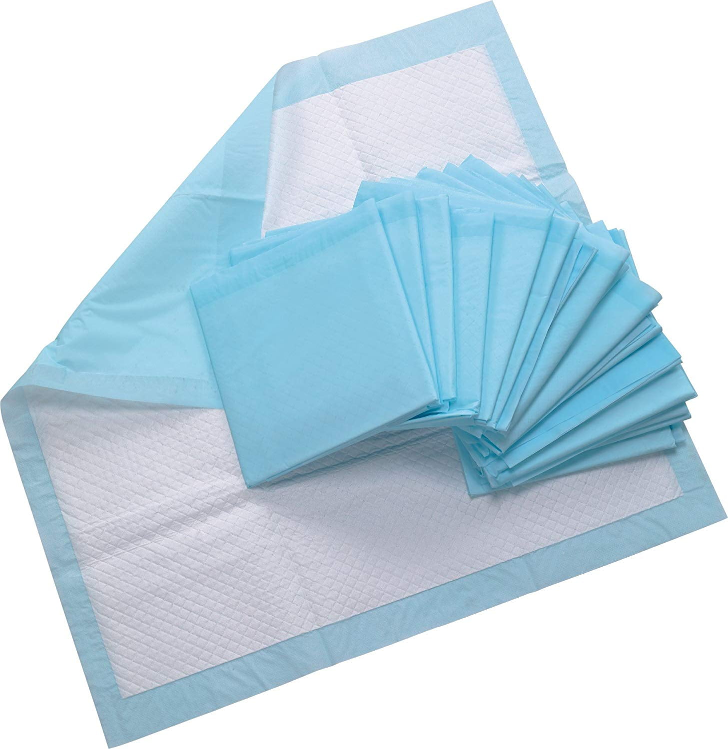 Healthline Blue Chucks Pads, Chux Disposable Bed Pads 23x36, Waterproof Absorbent Mattress Protector Incontinence Assurance Underpads for Adults, Elderly, Children, Babies, Pets, Count (100/Pack)