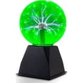 thumbnail image 1 of Tradeopia Premium Interactive 6 Inch Plasma Ball – Green with Black Base, 1 of 6