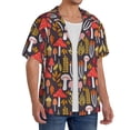 thumbnail image 2 of Sikiie Mushrooms And Leaves Men's Cuban Shirt, Hawaiian Shirts, Business Casual Button Down Shirts, Short Sleeve Shirt-4X-Large, 2 of 5