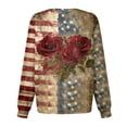 thumbnail image 4 of Bbyeadc Oversize 250th Anniversary Long Sleeve Shirts for Women Gift United States Flag Button Shirt Round Neck Button Shirt Fashion Going Out Tee,Wine(L), 4 of 5