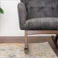 thumbnail image 5 of Rocking Chair with Solid Wood Frame, Stain Resistant Fabric – Brown/Dark Gray | Fabric | Solid Wood, 5 of 9