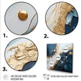 thumbnail image 3 of Designart "Abstract Liquid Art in Gold and Blue IV" Abstract Wall Art - Modern Gold Abstract Liquid Ink Hallway Wall Art Decor, 3 of 6