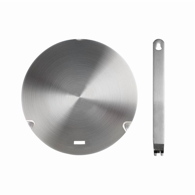 18cm Commercial Induction Cooktop Heat Diffuser Plate - Stainless Steel & Glass Ceramic Construction, Detachable Handles for Easy Storage, Universal Compatibility with Glass/Ceramic/Non-Magnetic