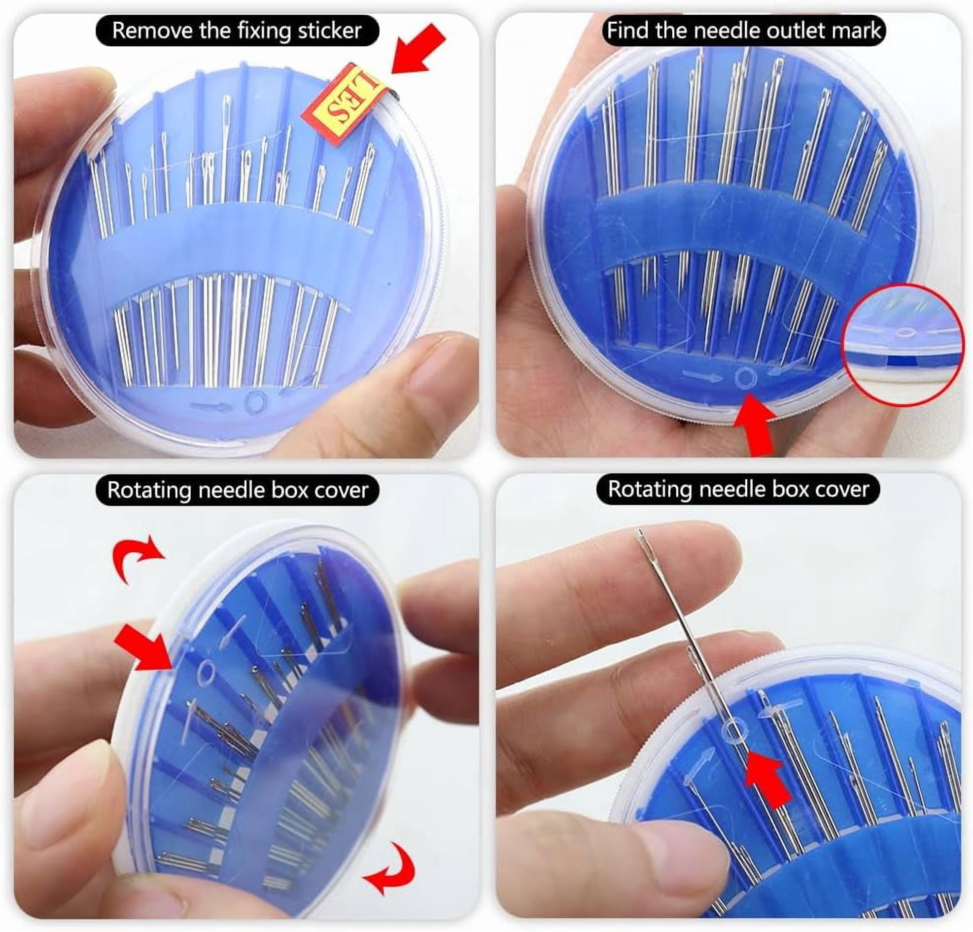 25 Pack Premium Hand Sewing Needles, Sewing Needle Hand Work Sewing Needle and Thread Box Set Accessories for Handsewing Large Eye Stitching Needles for Sewing Repair Embroidery Needles