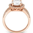 thumbnail image 3 of Sterling Silver Rose-Tone 8mm Center Cz Halo Ring (Size 8) Made In China qr6977-8, 3 of 6