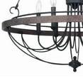 thumbnail image 4 of Saltoro Sherpi 6 Bulb Metal Wagon Wheel Candle Chandelier with Scrollwork Details, Black, 4 of 5