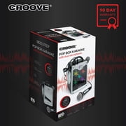 Croove Bluetooth Rechargeable Karaoke Machine with 2 Microphones and Flashing Disco Lights (Black)