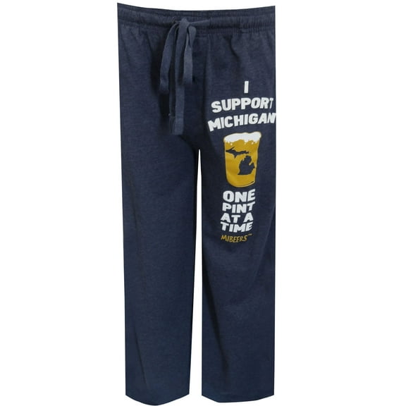 BioWorld Merchandising Mens Michigan Brewers Guild Michigan Beer Navy Blue Lounge Pants (Small)