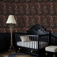 thumbnail image 4 of Peel and Stick Wallpaper Baroque Vintage Floral Key Design Gold Accents Burgundy Wall Mural 17.7in x 9.8ft Self Adhesive Removable Wall Paper Renter Friendly Wallpaper for Nursery Bedroom Cabinets, 4 of 8