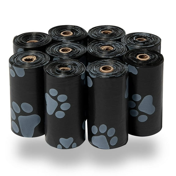 Dog Poop Bags, Roll Replacements for Outdoor Walking and Travel - Black, 150 Bags