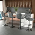 thumbnail image 6 of Hawsaiy Modern Bar Stools Set of 4, Adjustable Faux Leather Upholstered Swivel Bar Stools, Counter Height Bar Chairs with Back for Kitchen Island, Smoke Gray, 6 of 10