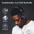 thumbnail image 3 of Wireless Bluetooth Headphones Over Ear, Foldable Bluetooth Headphones with 6 EQ Modes, 40 Hours Playtime HiFi Stereo Headset with Mic, Soft Ear Pads, TF/FM for Cellphone/PC/Home (Black & Gold), 3 of 7