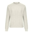 thumbnail image 6 of Lovskoo 2024 Women's Solid Color Sweater Round Neck Solid Color Knitwear Top Vintage Dough Twists Pullover Sweater White, 6 of 7
