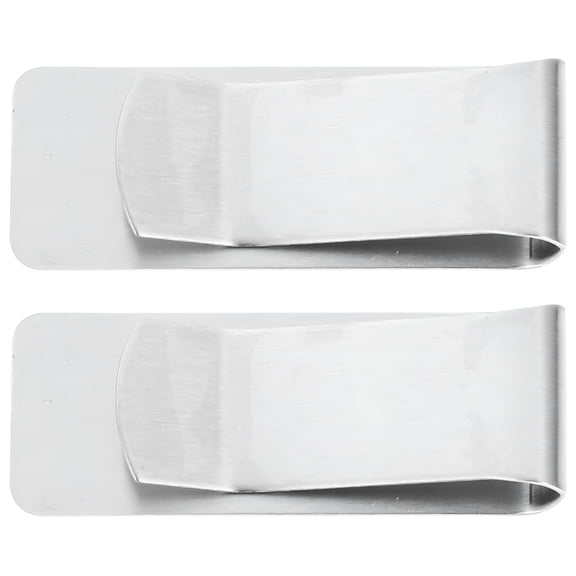 DESIGNICE 2Pcs Stainless Steel Money Clip Portable Cash Clip Wallet Money Clip Practical Bill Clip Office Supplies