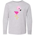 thumbnail image 3 of Inktastic Cute Flamingo, Baby Flamingo, Pink Flamingo Long Sleeve Youth T-Shirt, 3 of 5
