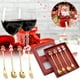 thumbnail image 1 of Set de Regalo Ganfancp 4Pcs Cuchara de Navidad Acero Inoxidable Cuchara de Postre Tenedor de Café, 1 of 7