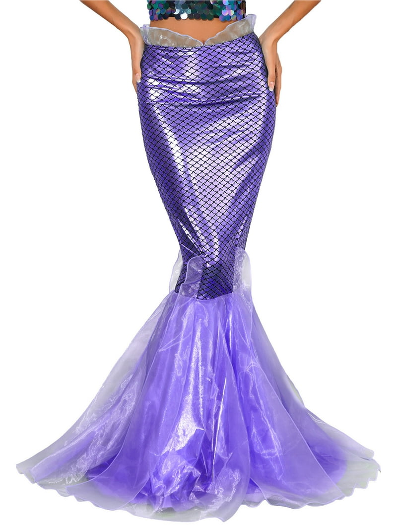 YEAHDOR Womens Fish Tail Skirt Ladies Halloween Carnival Long