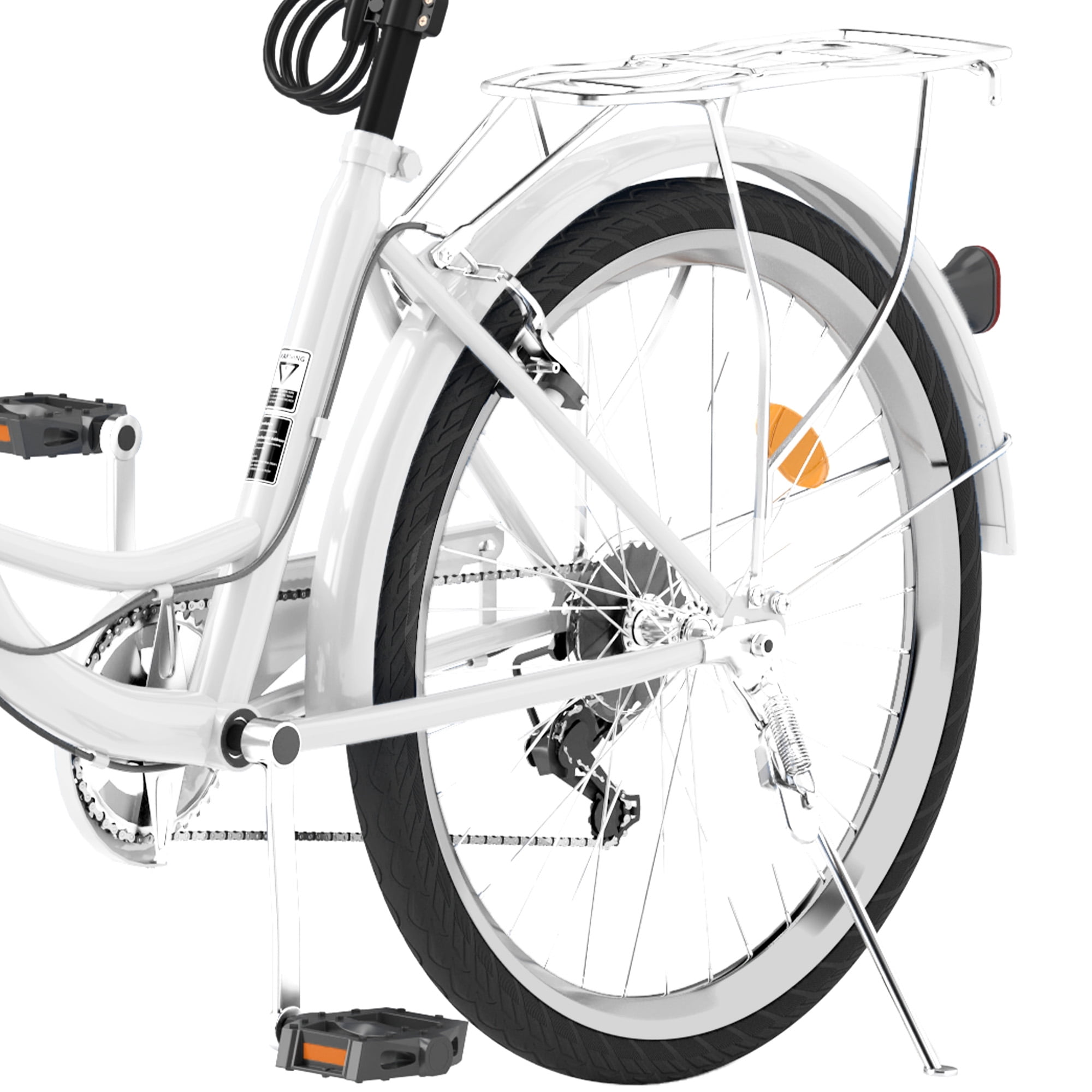 Uforic Women's 26" Beach Cruiser Bike, 7-Speed Adjustable, White