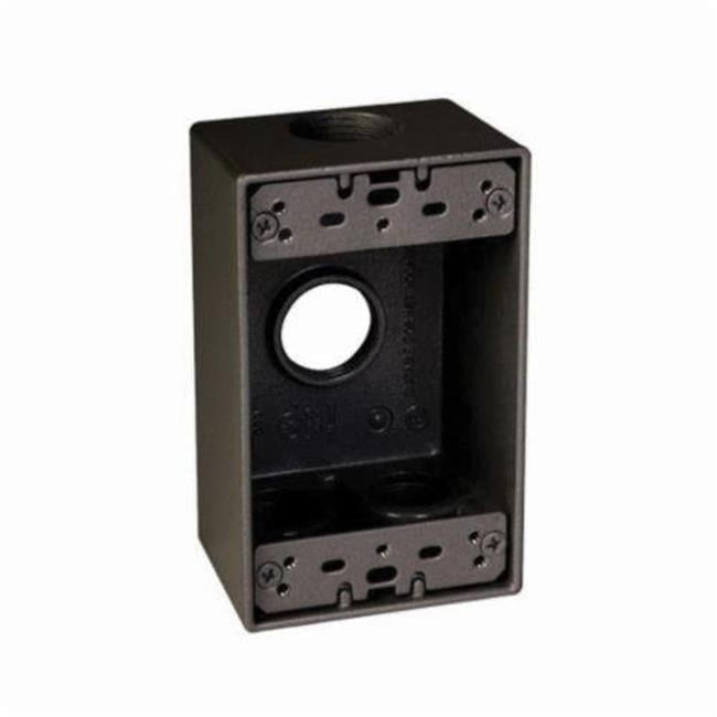Hubbell Taymac SB475Z 1-Gang Weatherproof Box with Four 0.37 in. Outlets, Bronze
