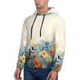 thumbnail image 3 of Sikiie Floral Mountain Landscape Men's Hoodie, Essentials Hoodie, Sweatshirt, Pullover Hooded Sweatshirt for Men-Small, 3 of 7