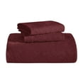 thumbnail image 2 of BNM 3 Piece Floral Cotton Blend Burgundy Bedspread Set, King, 2 of 10