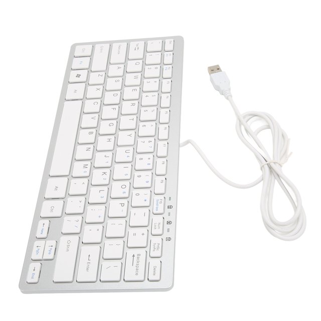 Mini Keyboard, Minimalist Design Quiet Comfortable Laptop Keyboard Ultra Thin for Business Office Silver