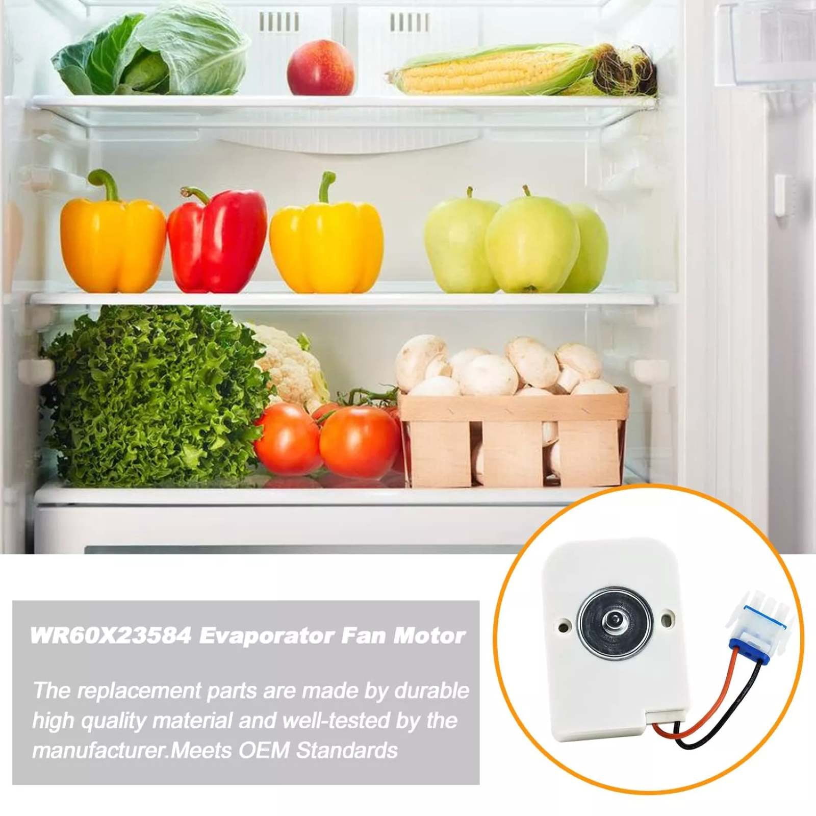 WR60X23584 Replacement Evaporator Fan Motor for GE for Hotpoint Refrigerator Part TAPDRA Spare Part