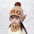 thumbnail image 2 of iHPH7 Hat and Scarf Set for Girls Winter Hat Kids Scarf Neck Warmer Beanie and Scarf Set Warm Beanie Winter Accessories Khaki One Size, 2 of 9