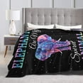 thumbnail image 4 of Elephant Blanket Elephant Fleece Throw Blanket Super Soft Warm Cozy Fuzzy Plush Elephant Blanket Gifts for Girls Boys Kids Room Decor 40"X50", 4 of 5