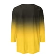 thumbnail image 6 of Fabrcox S-5XL 250 Anniversary USA T Shirt 1776-2026 Flag Print Gradient 3/4 Length Sleeve Womens Tops Independence Day Patriotic Freedom Funny 4th of July Shirts for Women Yellow 5XL, 6 of 6
