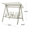 thumbnail image 4 of Mainstays Dashwood 2-Seat Steel Canopy Porch Swing, Cream, 4 of 7